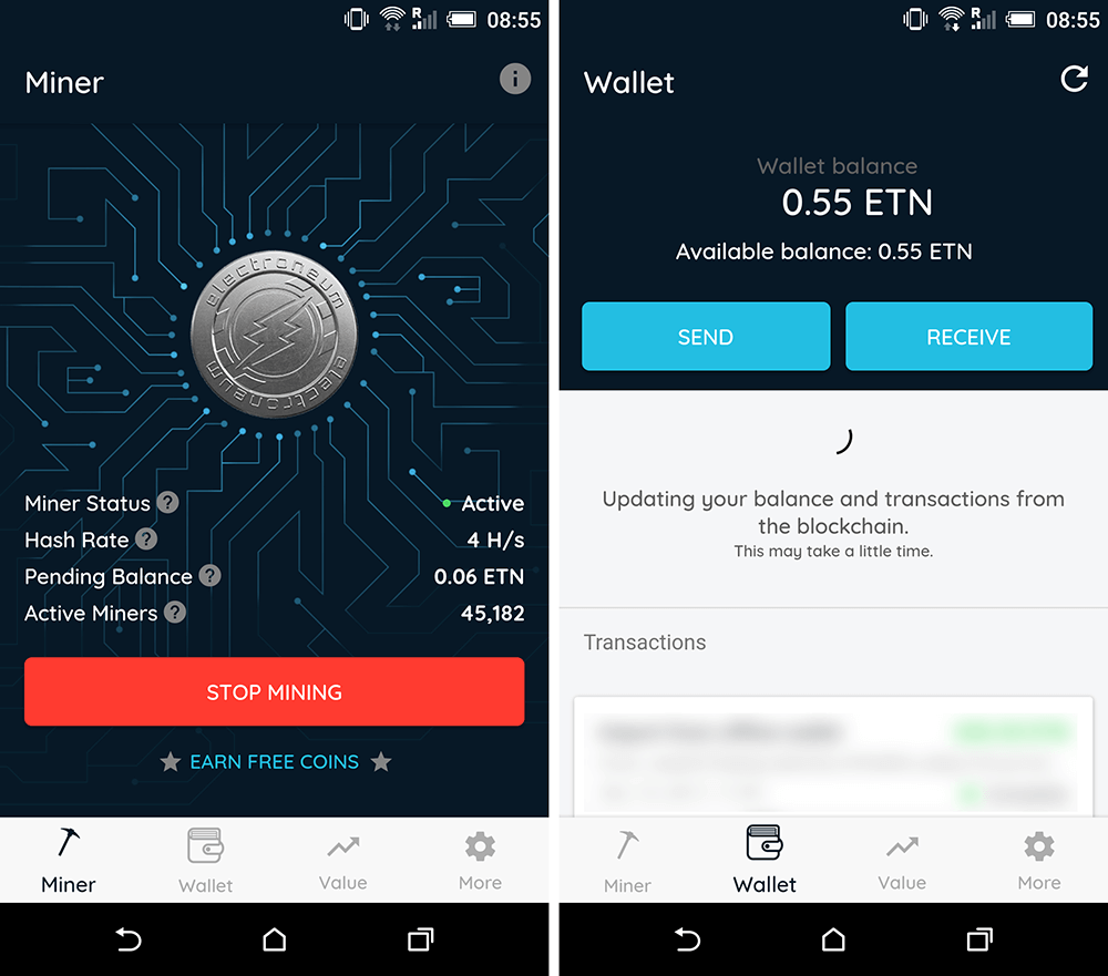 android crypto miner etn